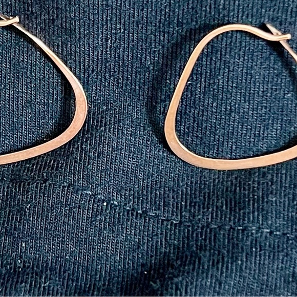 Rose Gold Triangle Hoops - Picture 3 of 3